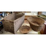 3 WICKER BASKETS