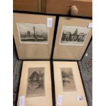 4 SIGNED ETCHINGS, INCLUDING 2 BY ARTHUR SPENCER
