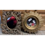 2 DECORATIVE GILT FRAMED MIRRORS