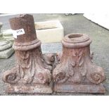 ARCHITECTURAL SALVAGE - 2 DECORATIVE CAST IRON BASES