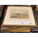 SET OF 4 FRAMED HUNTING PRINTS BY 'H AIKEN' & OTHER PRINTS