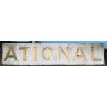 ARCHITECTURAL SALVAGE - LARGE WOODEN SIGN WITH GILT LETTERS ATIONAL""