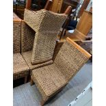 6 WICKER DINING CHAIRS