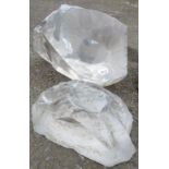 2 ROUGH CUT GLASS BOULDERS