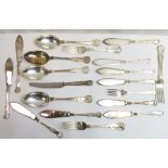 A quantity of silver plated Kings pattern flatware