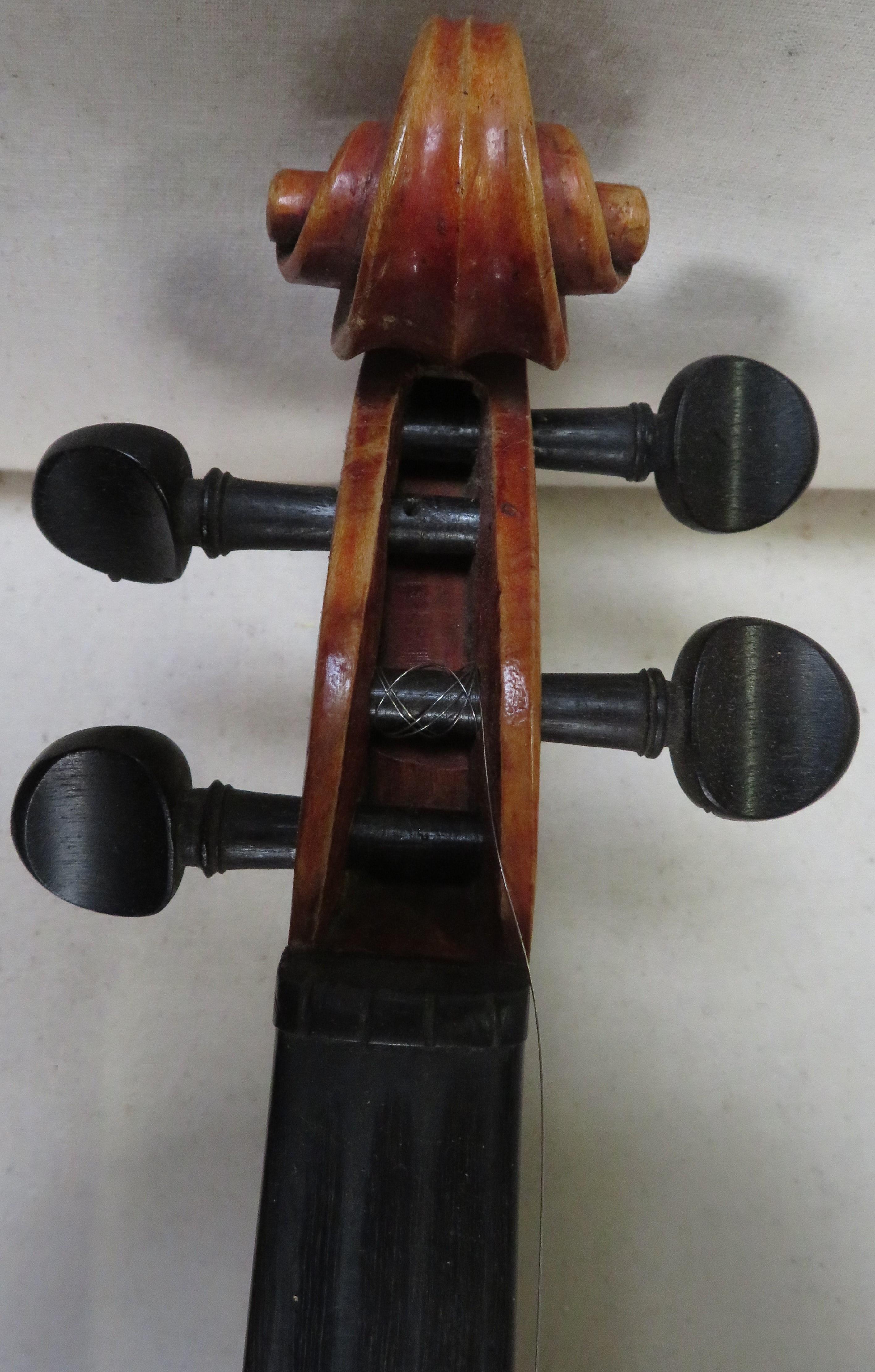 A violin labelled The Metro Violin Class Organisation and bow labelled Bausch copy"" - Image 5 of 7