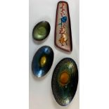 Four Mid century Italian copper and enamel items, including a large bowl by Romolo Verzolini with