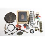 A collection of Siamese jewellery; a cigarette case; and a compact; with some other items