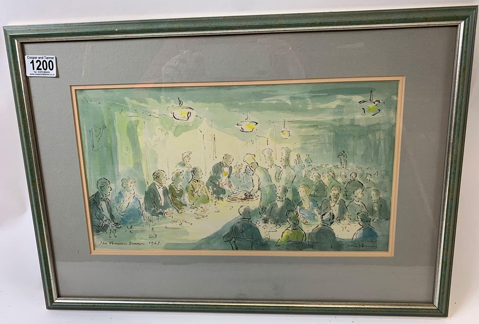 John Verney (1913-1993), 'The Venison Dinner', watercolour, signed lower right, titled and dated