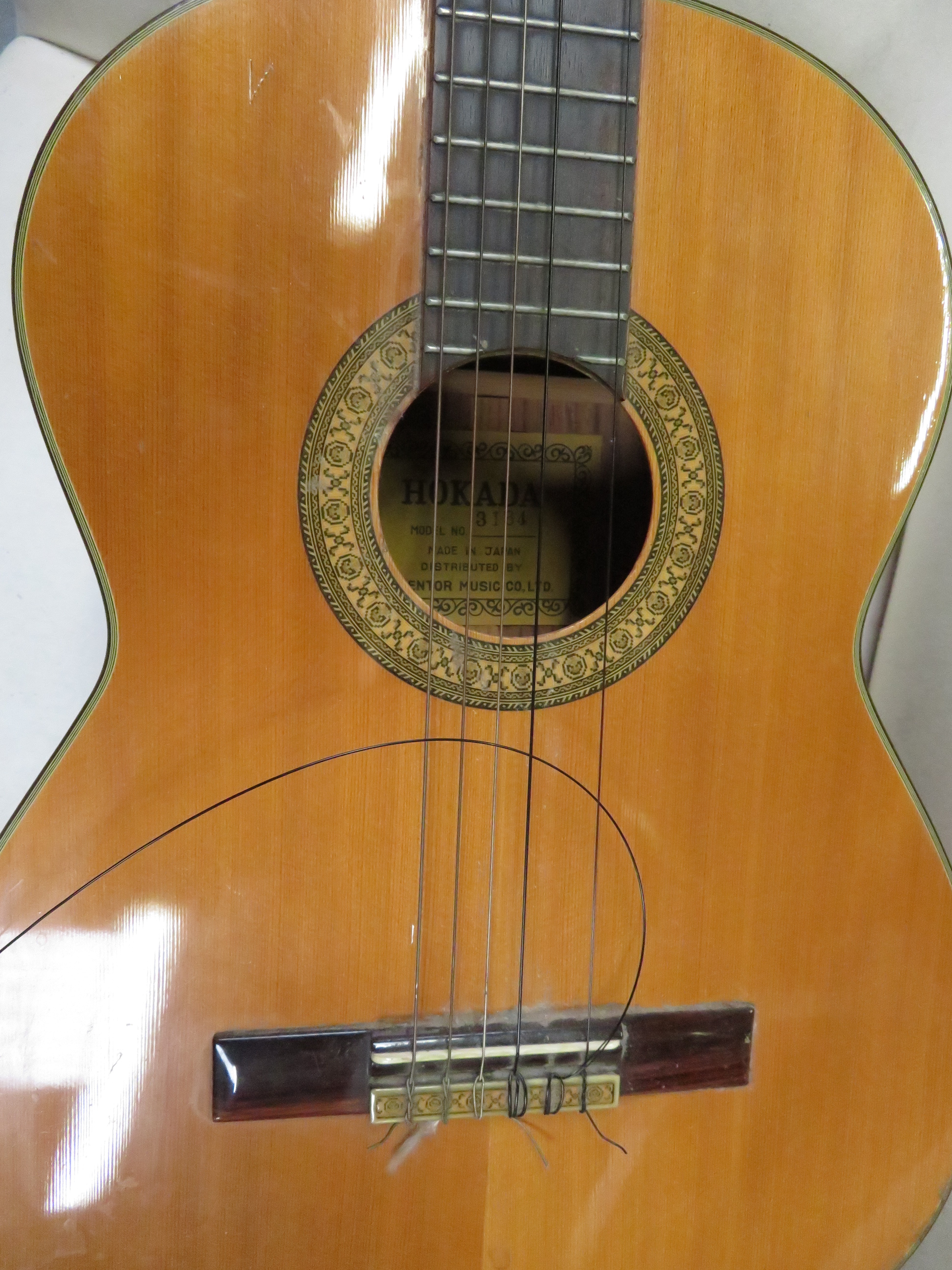 Classical guitar labelled Hokada 3164 Japan in case - Image 4 of 7