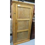 A 19th century pine cupboard, the single door opening to three fixed shelves, 78.5cm wide, 152.7cm