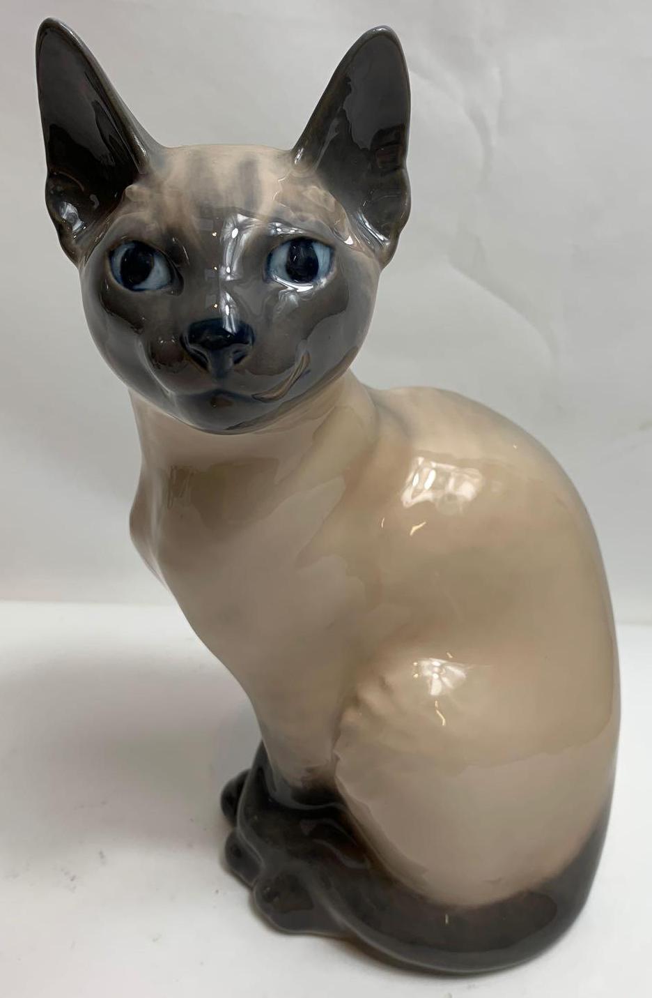 A Royal Copenhagen model of a Siamese cat