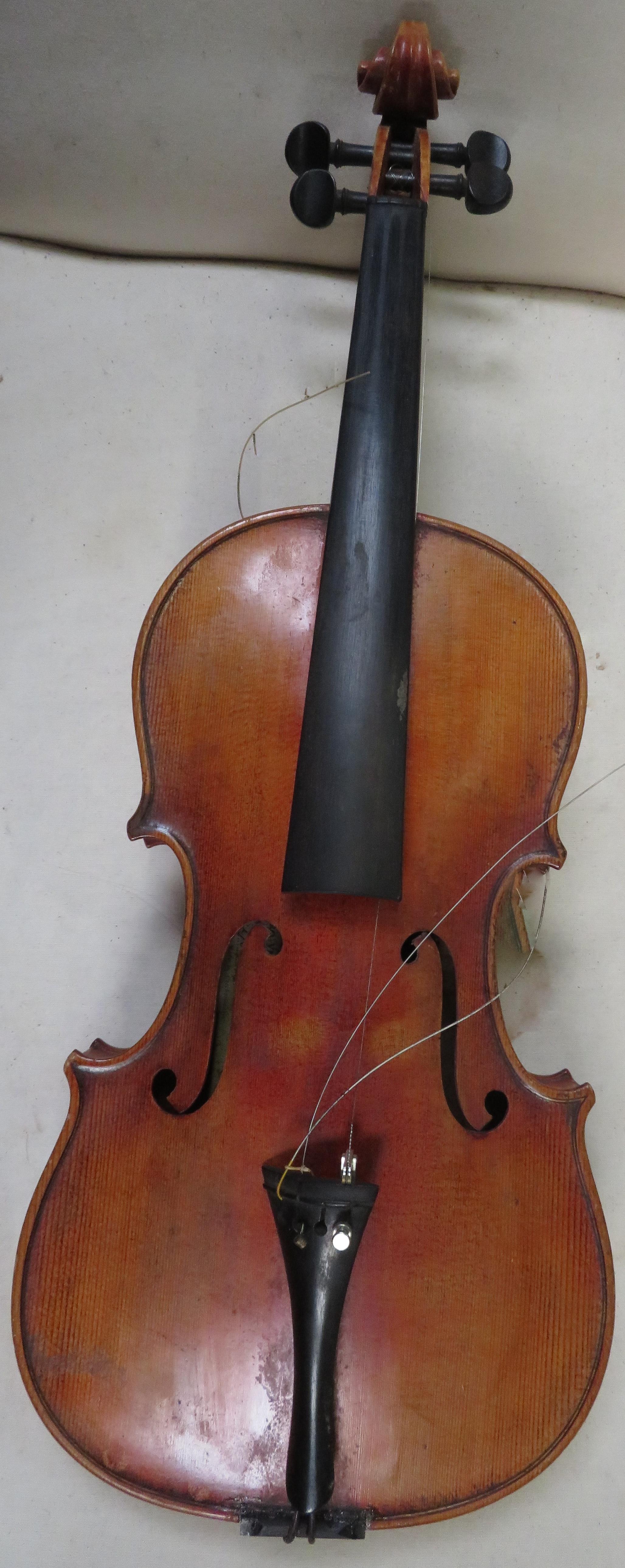 A violin labelled The Metro Violin Class Organisation and bow labelled Bausch copy"" - Image 3 of 7