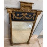 A regency style gilded pier mirror, the top surmou
