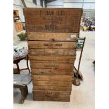 Five early 20th Century wooden crates for transpor