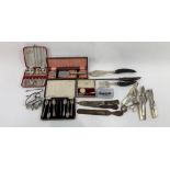 A quantity of silver plated cutlery, some cased; d