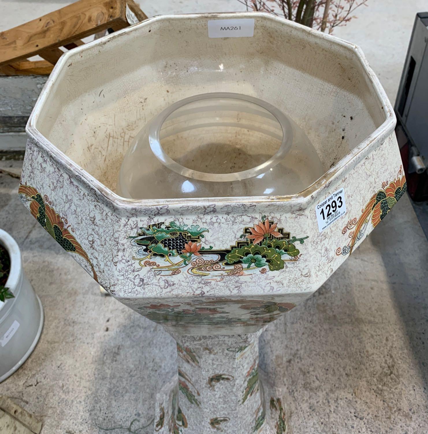 An early 20th Century octagonal jardiniere and sta - Image 6 of 6