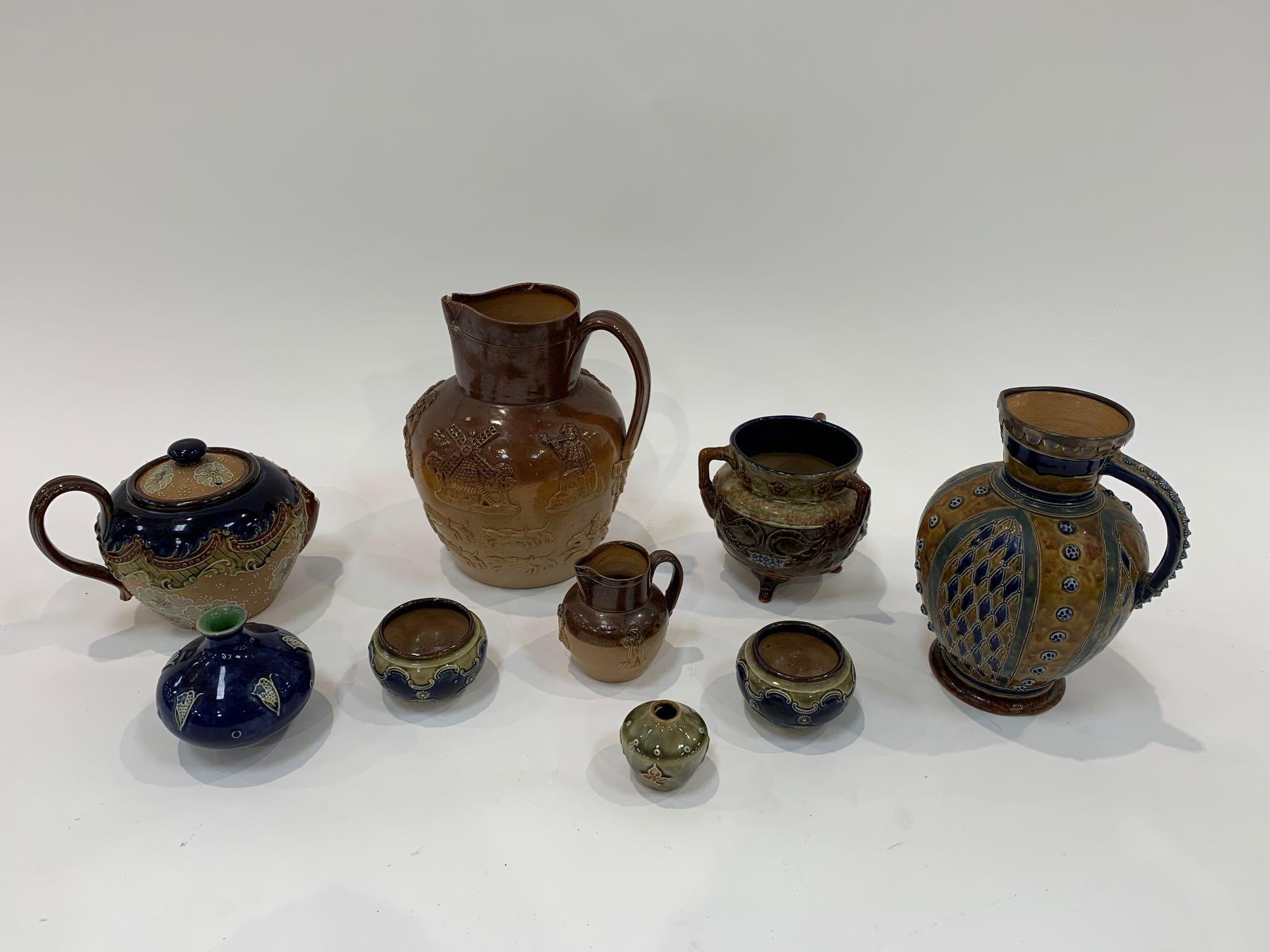 A small collection of Doulton Lambeth stoneware it