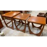 A nest of three square G-Plan teak tables, mid-20t
