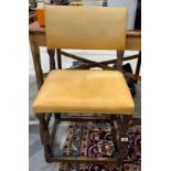 A 19th/20th century dark oak dining chair, with ta