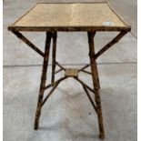 A late 19th/early 20th century square side table,