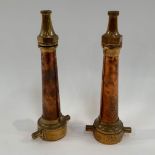 A copper and brass fire hose nozzle by J Morris &