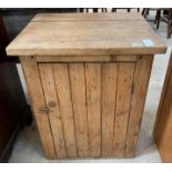 An early 20th Century stripped pine cupboard, 74cms