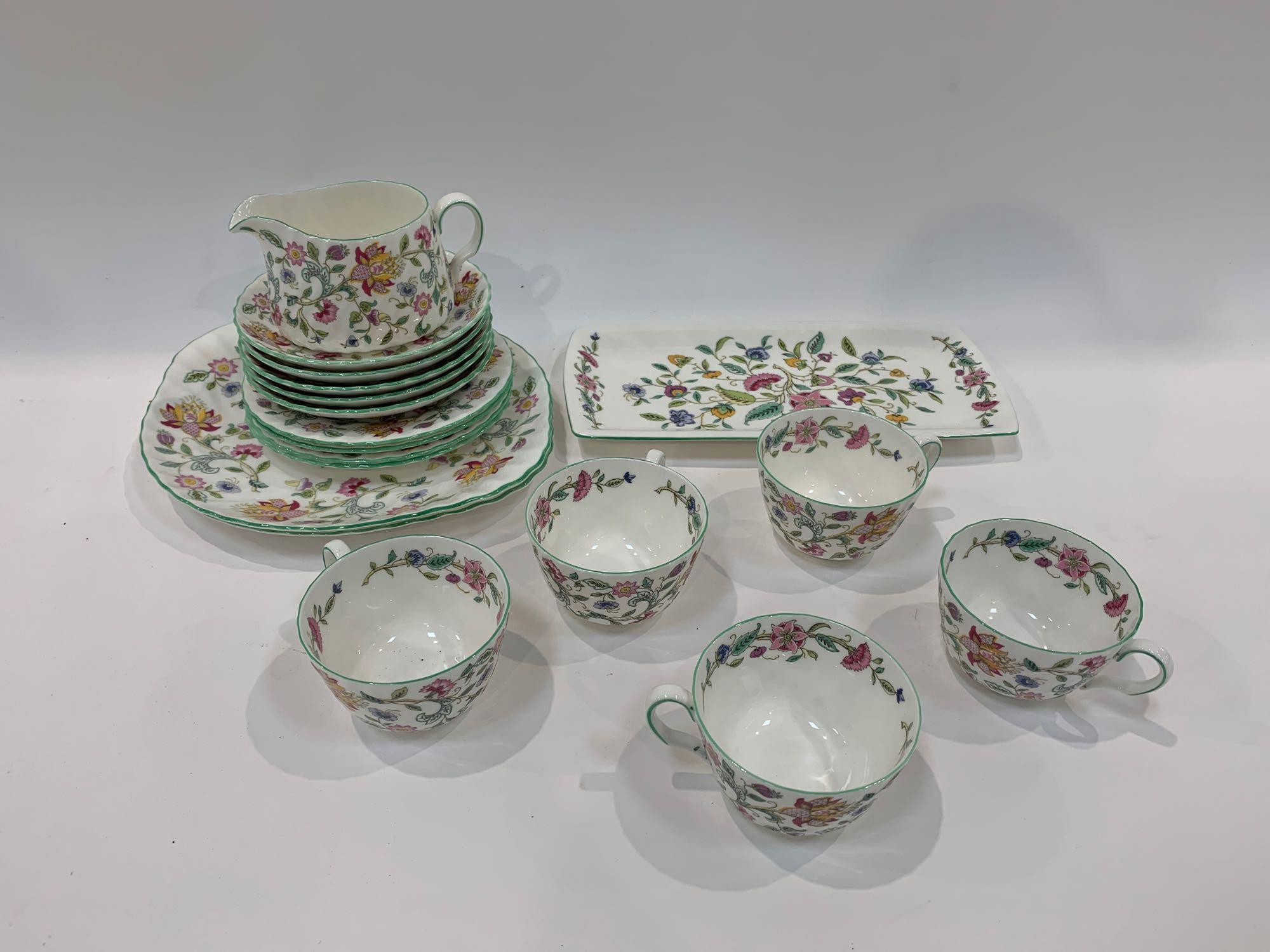 A Mintons Haddon Hall part tea service. Viewing/co