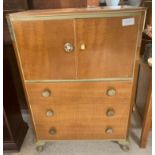Mid Century drinks cabinet with 2 doors & 3 drawer