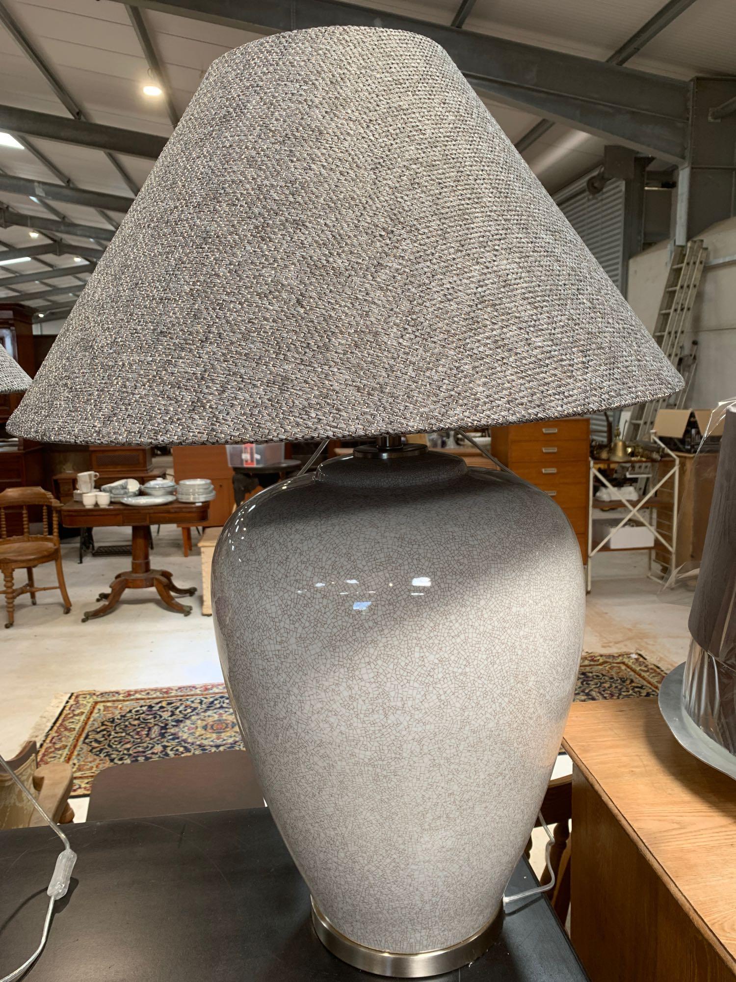 2 large ceramic mosaic patterned lamps with lamp shades - Image 2 of 5