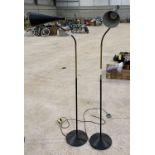Pair of mid to late 20th century floor lamps, both