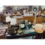 Selection of items to include lamps, scrabble game