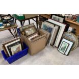 Large collection of framed pictures & prints. View