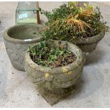 3 circular concrete planters. Viewing/collection a