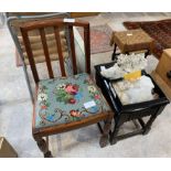 Occasional table, tapestry seat dining chair