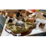 Collection of china dogs, figures etc