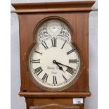 Modern pine long cased clock.