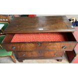 Late Georgian mahogany chest of 3 long drawers