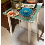 Vintage Formica green topped kitchen table. Viewing/collection at