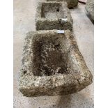 2 square granite garden troughs.