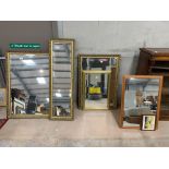 5 framed mirrors & 1 framed print. Viewing/collec