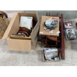 Quantity of collectable wall plates with wooden display mounts