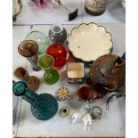 Selection of glassware, paperweights, glass globes