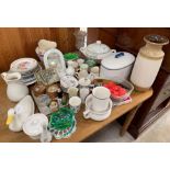 Collection of china dishes, glasses, cups, jugs &