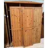 Modern 3 door pine wardrobe. Viewing/collection at West Woodlands