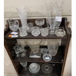Collection of cut glass vases of various sizes, ju