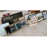 Quantity of framed prints & mirrors. Viewing/colle