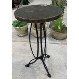 Bar table with inlaid brass top. Viewing/collection at West Woodlands B