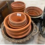 Quantity of terracotta garden pots, various sizes