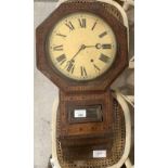 Late 19th/early 20th century wall clock with inlaid